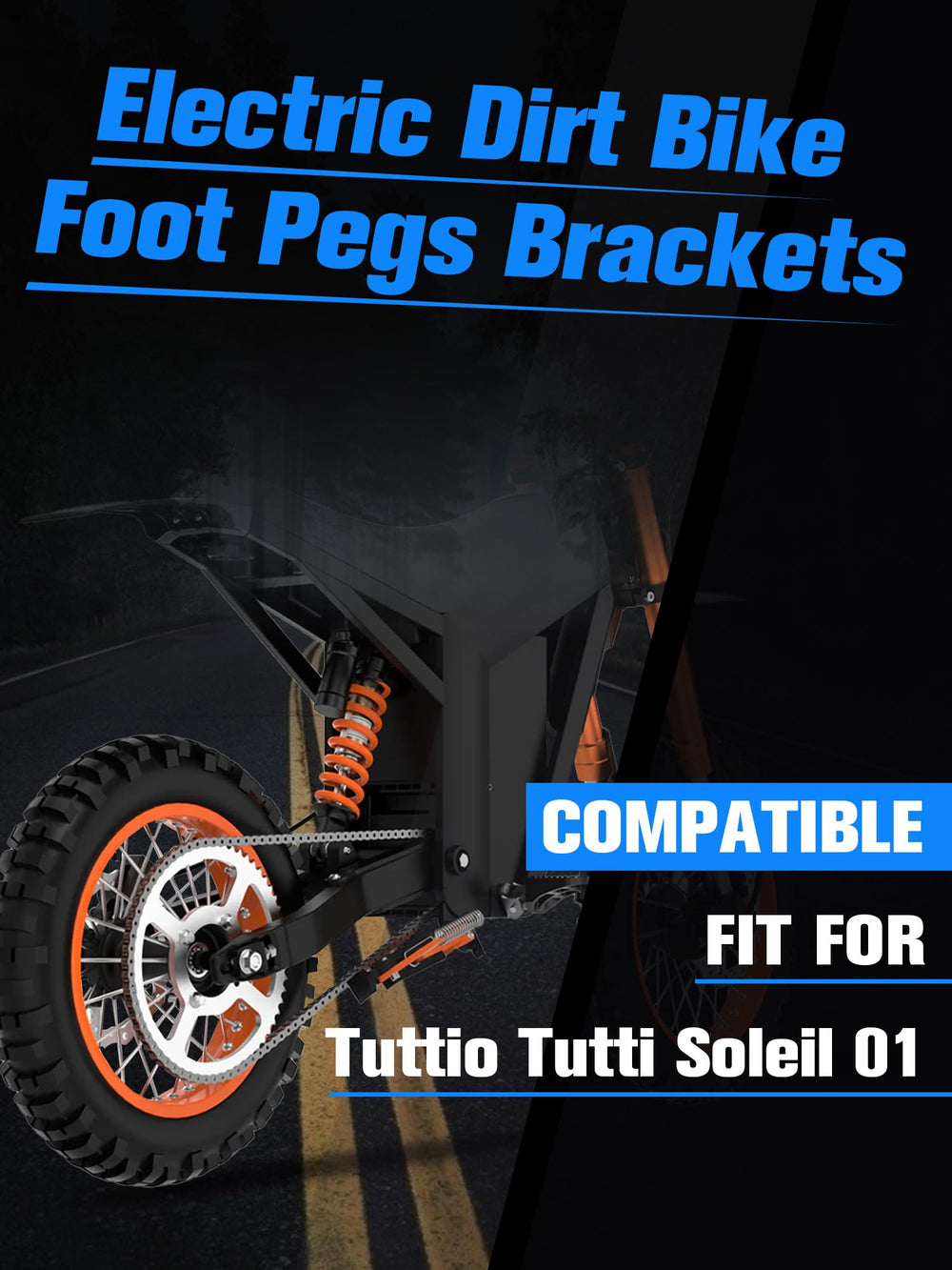 IUVWISN foot pegs bracket top view, precision CNC fit for Tuttio Soleil 01.
