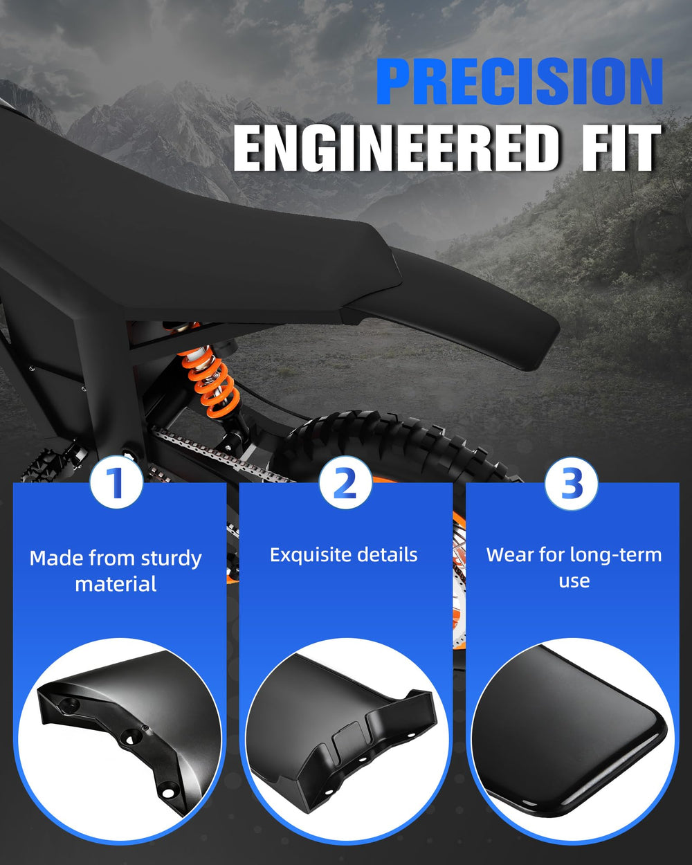 IUVWISN durable premium plastic fender withstands rough terrain.