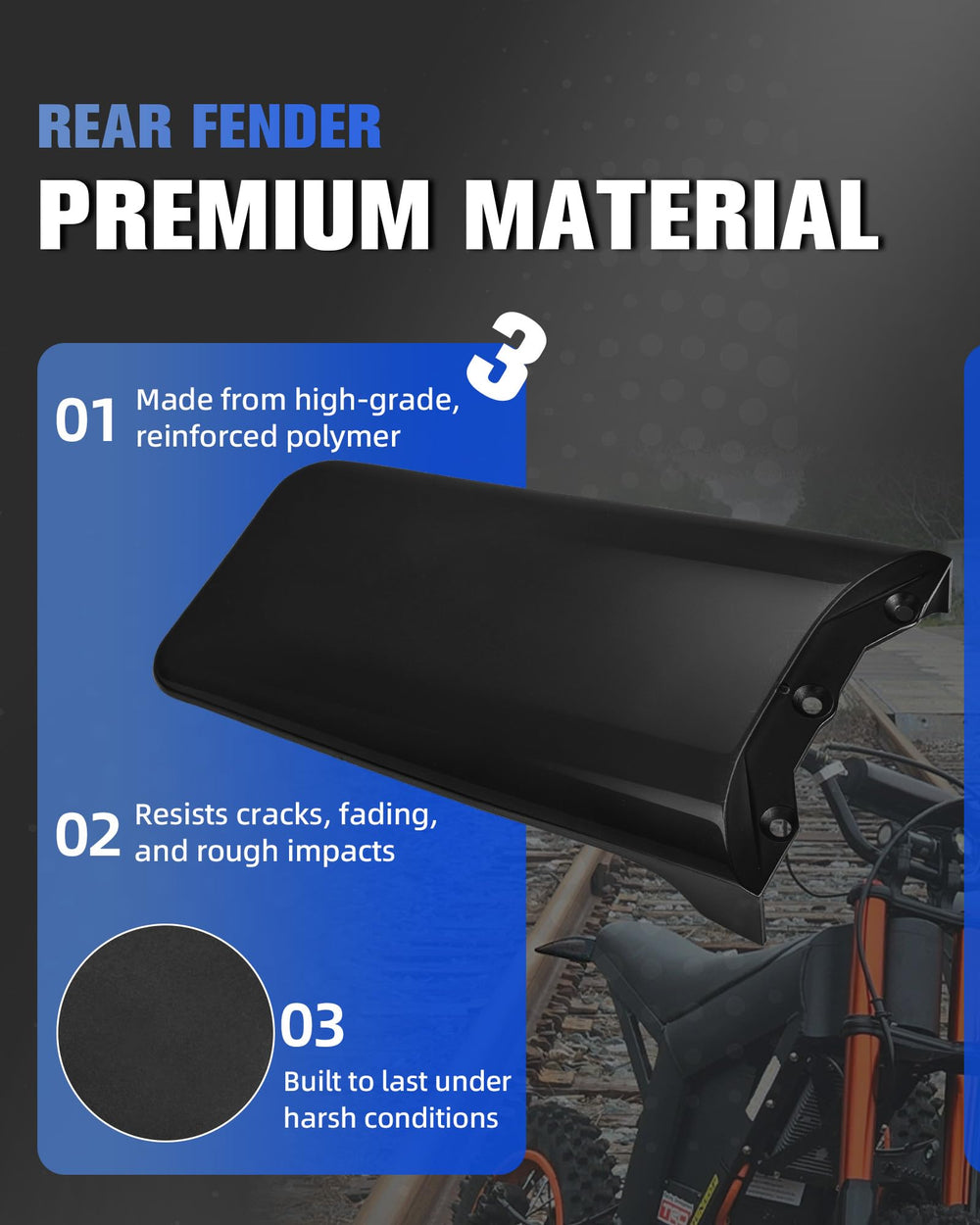 IUVWISN easy-install mount simplifies rear fender replacement.