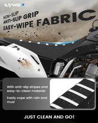 IUVWISN dirt bike seat cover bold racing-inspired design enhances bike appearance.