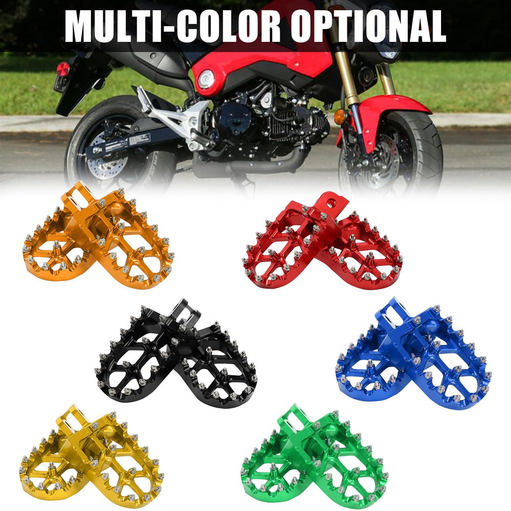 IUVWISN MX foot pegs provide safer foot positioning during aggressive riding