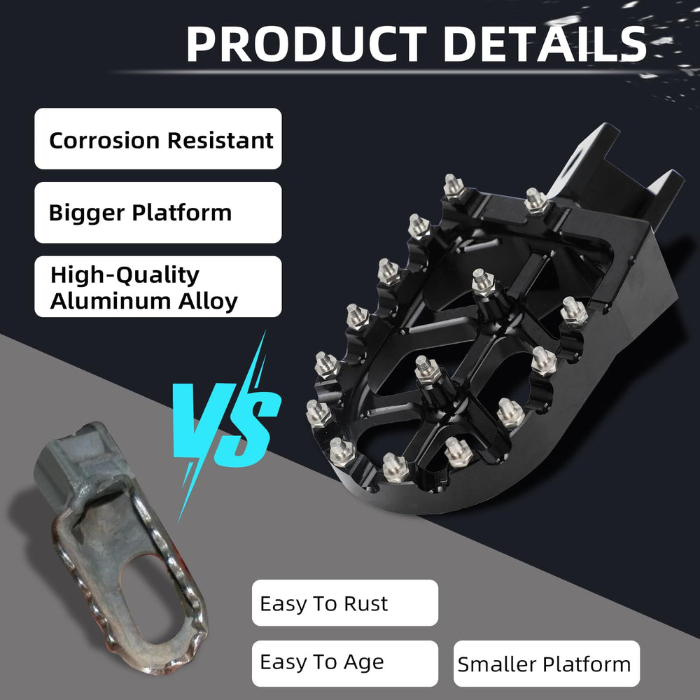 IUVWISN TW200 foot pegs CNC precision for secure grip on terrain.