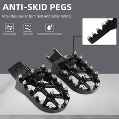 IUVWISN TW200 foot pegs offer wider platform for relaxed riding position.