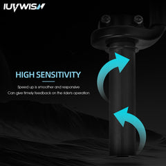 IUVWISN smooth throttle tube design reduces hand fatigue during rides.