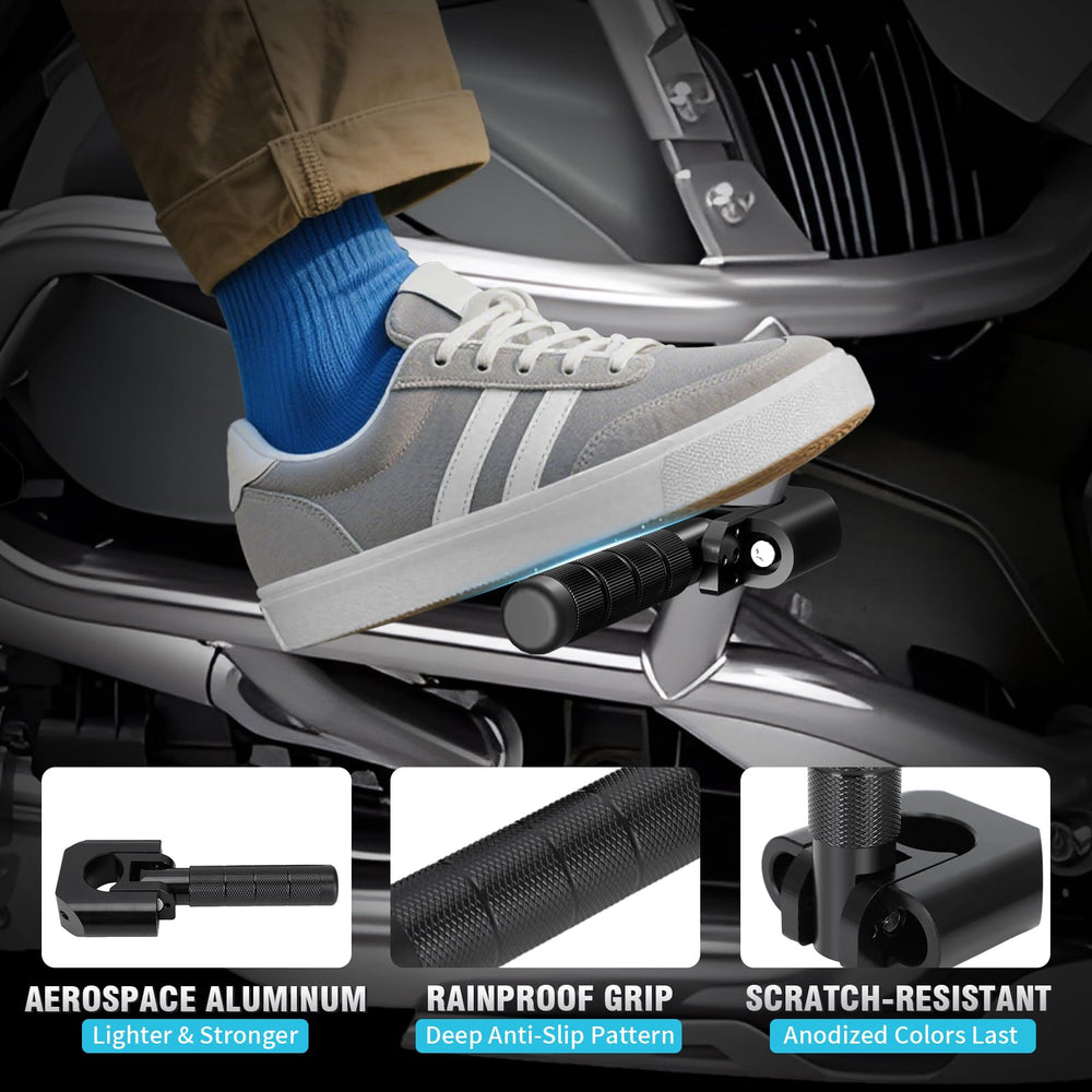 IUVWISN universal-fit foot pegs suit many adventure motorcycles.