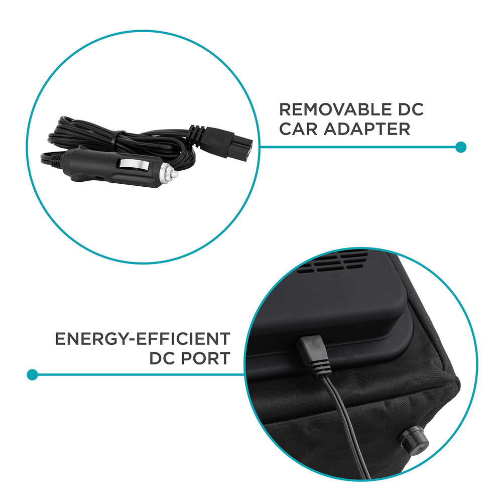 Ivation 15L cooler bag with 12V plug for car trips.