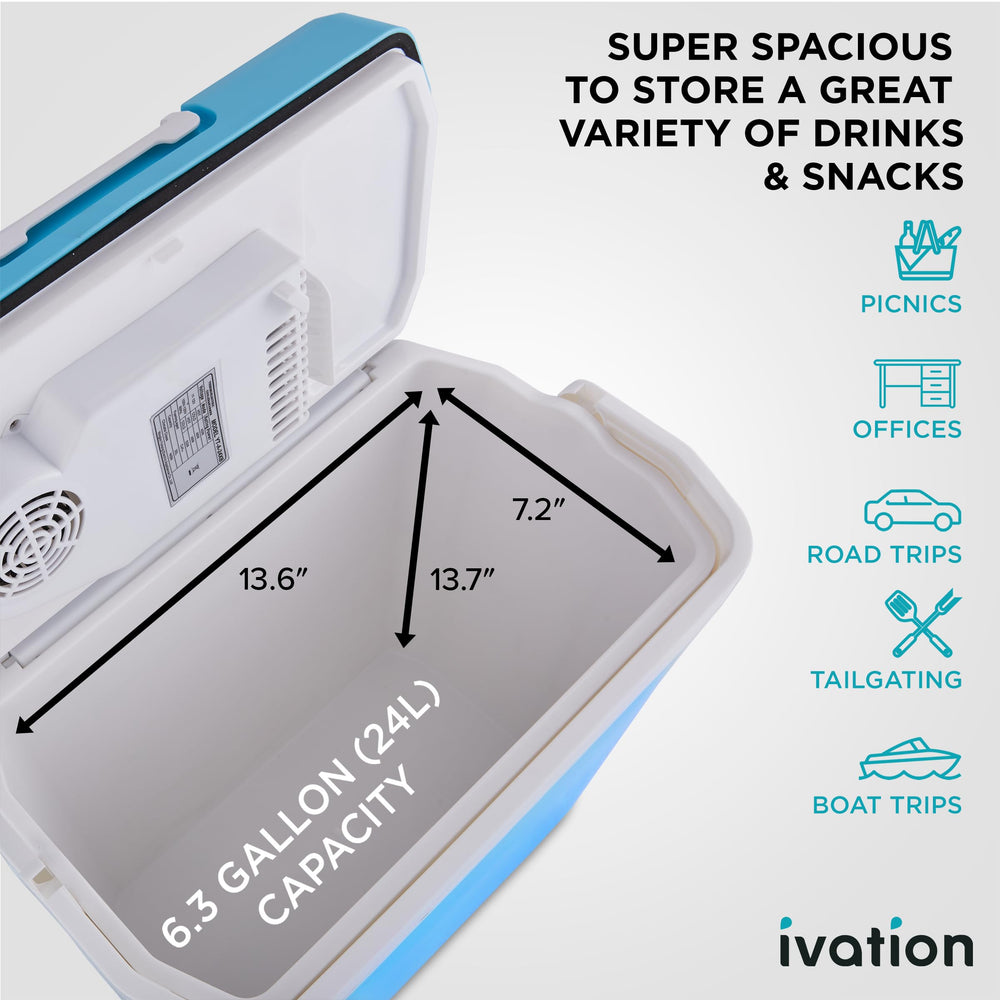 Ivation thermo-electric dual mode switch for cooling or warming storage.