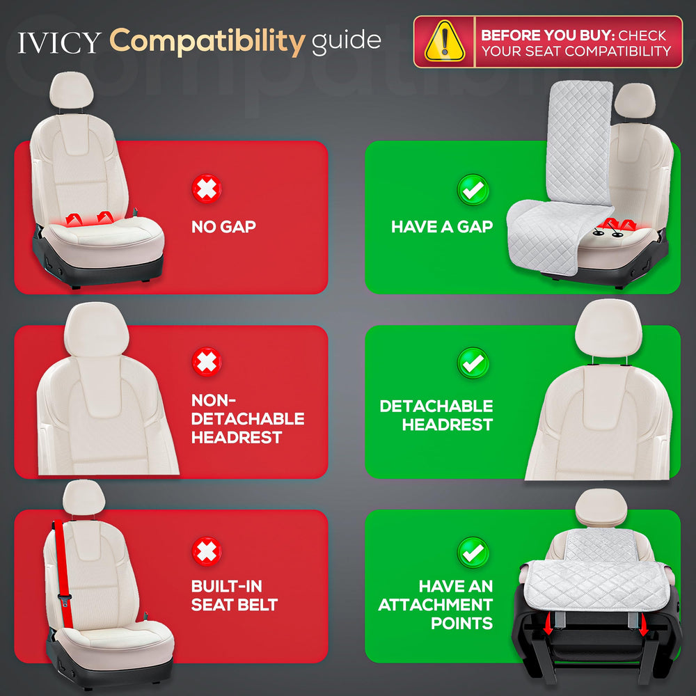 IVICY front seat cover installed on driver side demonstrates secure setup.