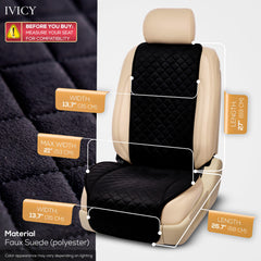 IVICY non-slip backing front seat cover keeps seating stable.