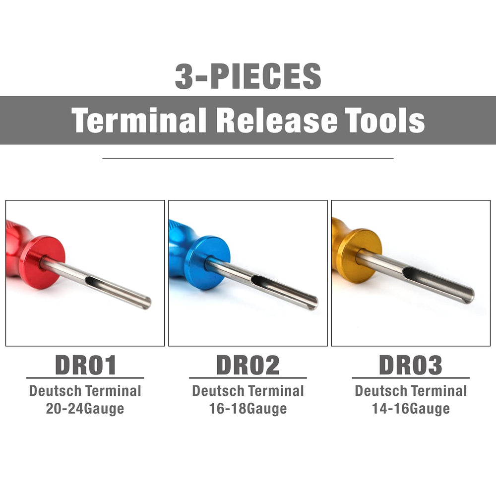 DR02 tip for 16–18 AWG wires provides a secure grip.