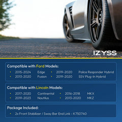 IZYSS Ford Edge 2015-2024 front end link on vehicle for smoother turns
