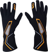 J-RACING racing gloves with SFI certification in orange for professional drivers