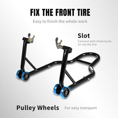 Jack Boss caster wheels ensure stable, smooth movement for repairs.