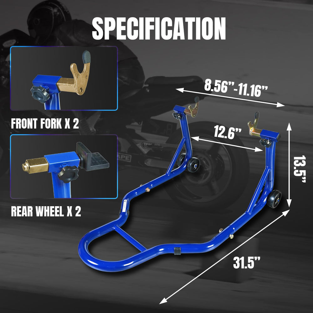 Jack Boss front fork pad supports 8.56–11.61 in width for versatile mounting