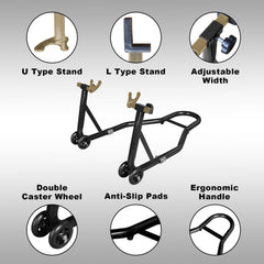 Jack Boss rear spool paddock stand grips swingarm spools for stable lifting