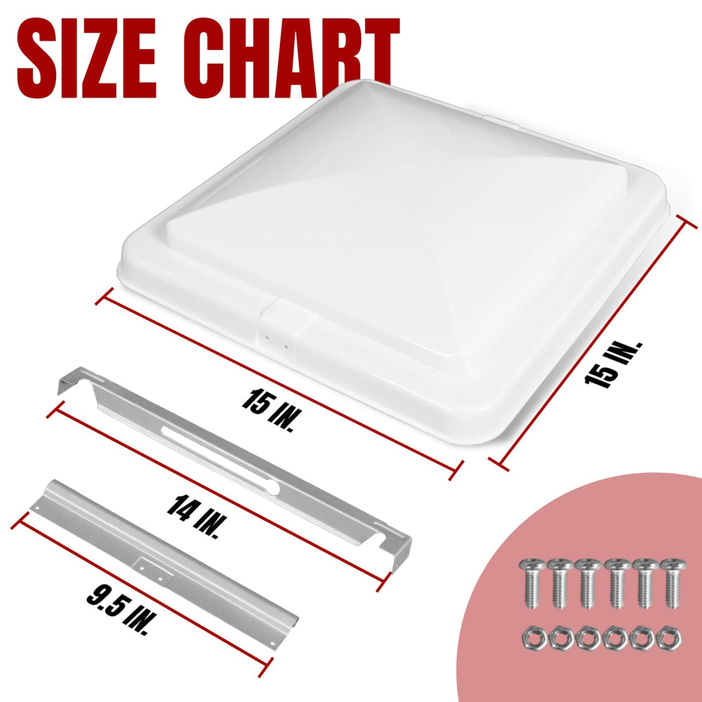 Jack Boss 14 inch vent lid installed on trailer roof, low profile design reduces wind resistance