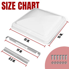 Jack Boss 14x14 vent cover side view showing universal compatibility