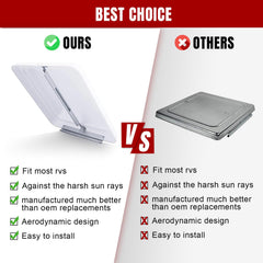 Jack Boss white vent lid for universal RV compatibility including Ventline and Elixir vents