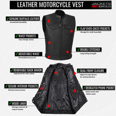 Jackets 4 Bikes SOA vest back patch panel ready for embroidery