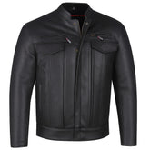 Jackets 4 Bikes COMMUTER front view shows buffalo leather texture for daily riding comfort