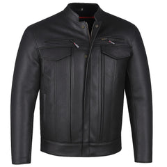 Jackets 4 Bikes COMMUTER front view shows buffalo leather texture for daily riding comfort