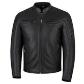 Jackets 4 Bikes Revolt front view in natural buffalo leather for durable daily riding.