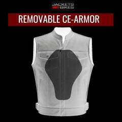 Visible stitching and hardware on the SOA vest reflect quality craftsmanship.