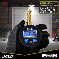 JACO Elite compact, portable design for on-the-go tire checks.