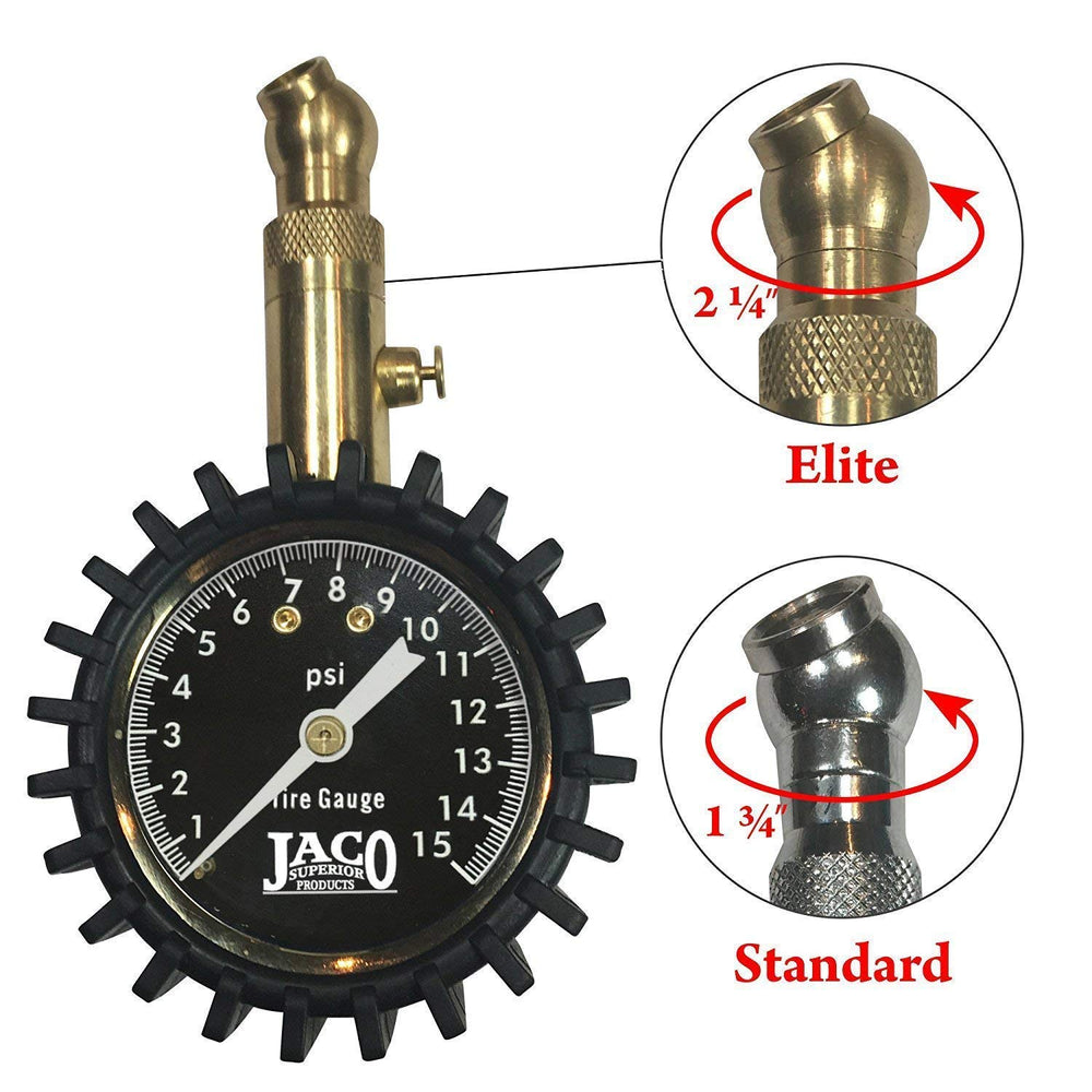 JACO Elite swivel chuck allows access to valve stems from any angle.