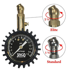 JACO Elite swivel chuck allows access to valve stems from any angle.