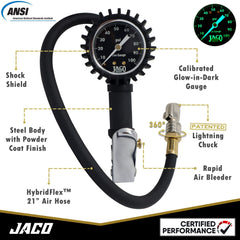 Lightning Air Chuck on JACO FlowPro locks automatically for a secure seal