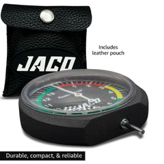 Compact rugged design fits in a pouch for on-the-go checks.