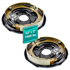 JADODE 12x2 electric brake assembly side view for 7000 lb trailers and 6- or 8-lug patterns.