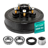 JADODE trailer brake drum 10x2-1/4 in front view, ready for 3500 lb axle installation.