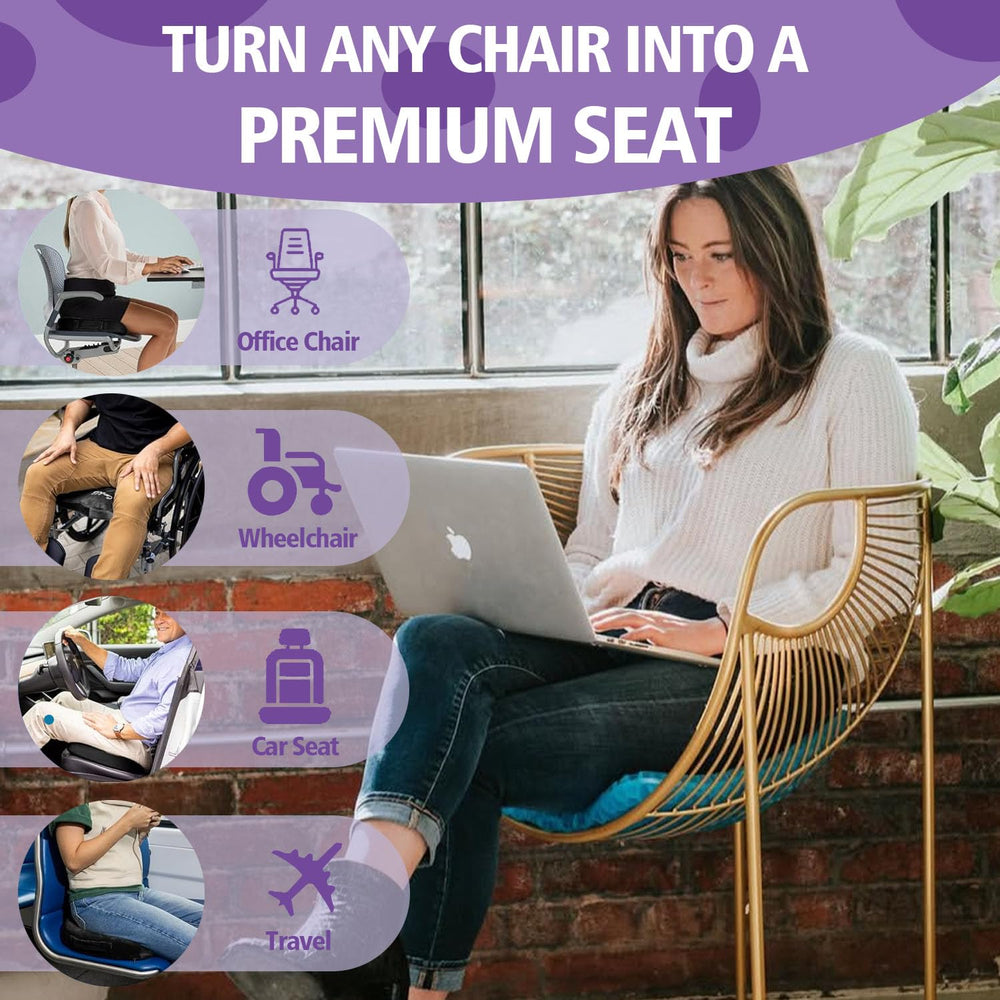 JAEMEYEM purple gel seat cushion breathable honeycomb cover promotes airflow