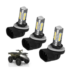 JahyShow 3-pack headlight bulbs installed on Polaris Sportsman for brighter trails