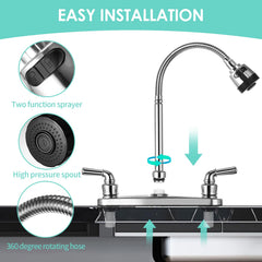 JAKARDA RV faucet ABS construction supports rugged, lightweight design.
