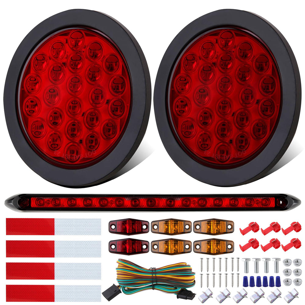 Jamarco 4in round LED tail light shows stop and turn for trailers