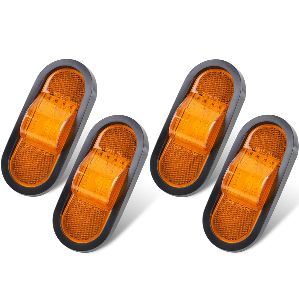 Jamarco 4Pcs 6.5-inch oval amber marker lights with lens for safer trailer signaling