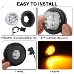 Jamarco 2-inch amber marker lights fit side marker or clearance roles