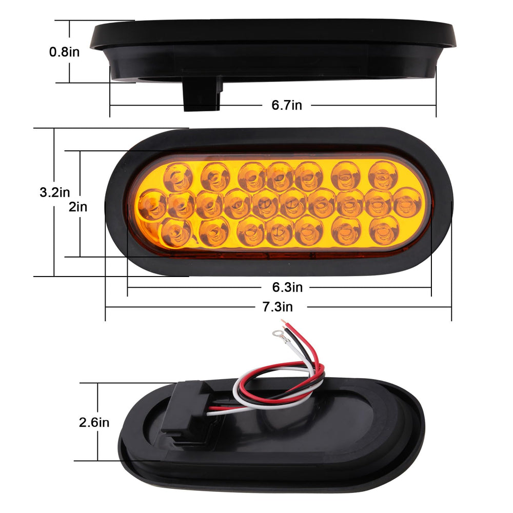 Jamarco oval LED strobe light shows flush-mount design for clean trailer installs.