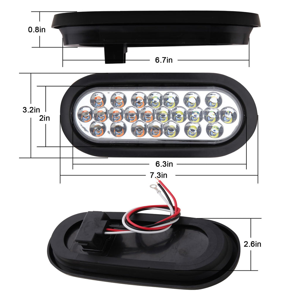 Jamarco oval LED strobe white 6in improves towing visibility