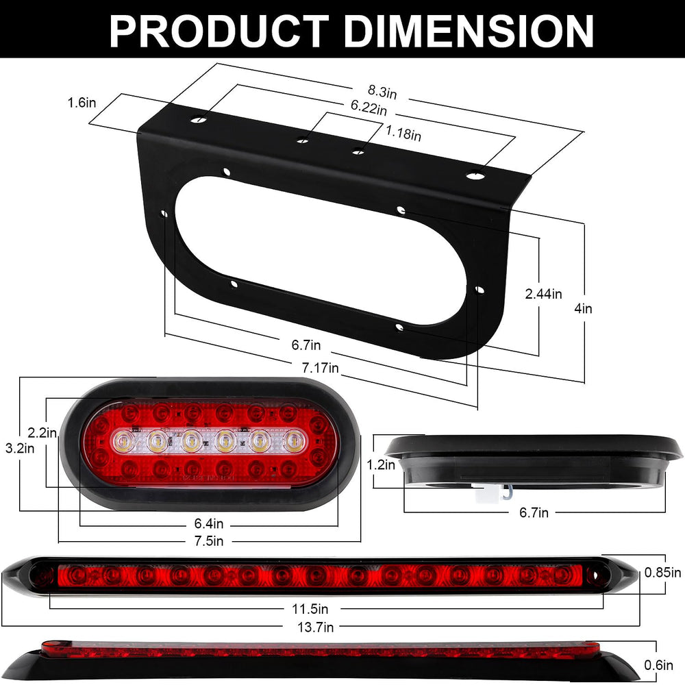 Jamarco oval tail light brackets shown for secure trailer mounting