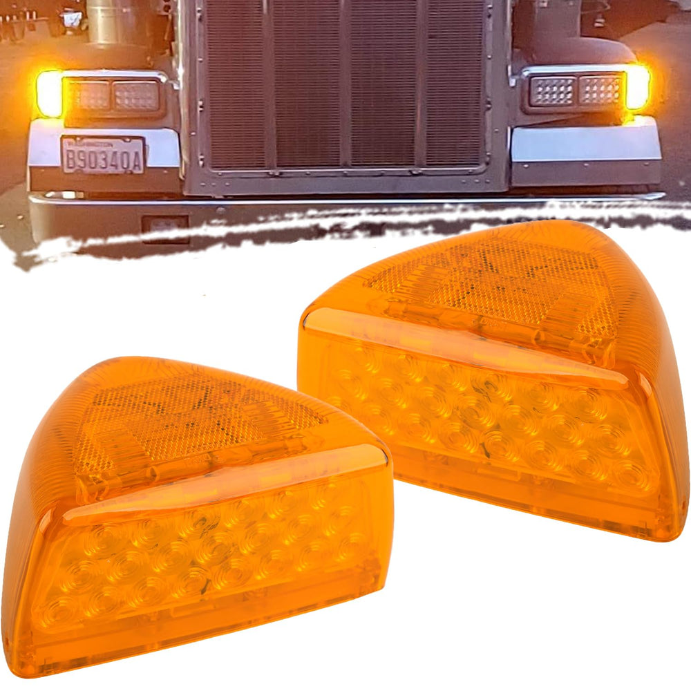 Jamarco amber LED front turn signal light for Peterbilt 379/357 provides bright visibility