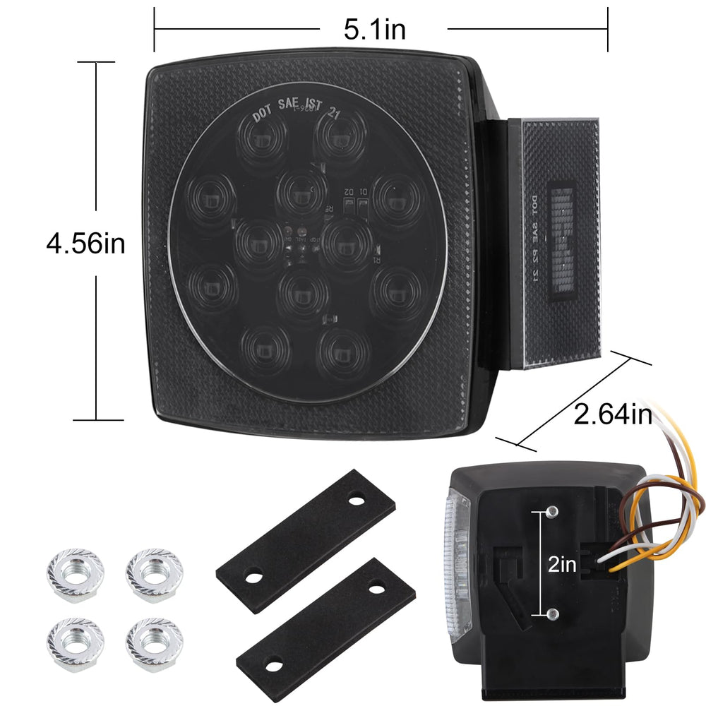 Jamarco square LED tail light side marker for improved visibility