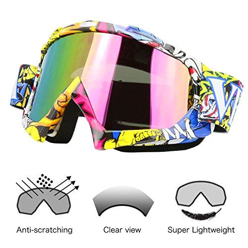 JAMIEWIN motocross goggles with adjustable strap for secure fit