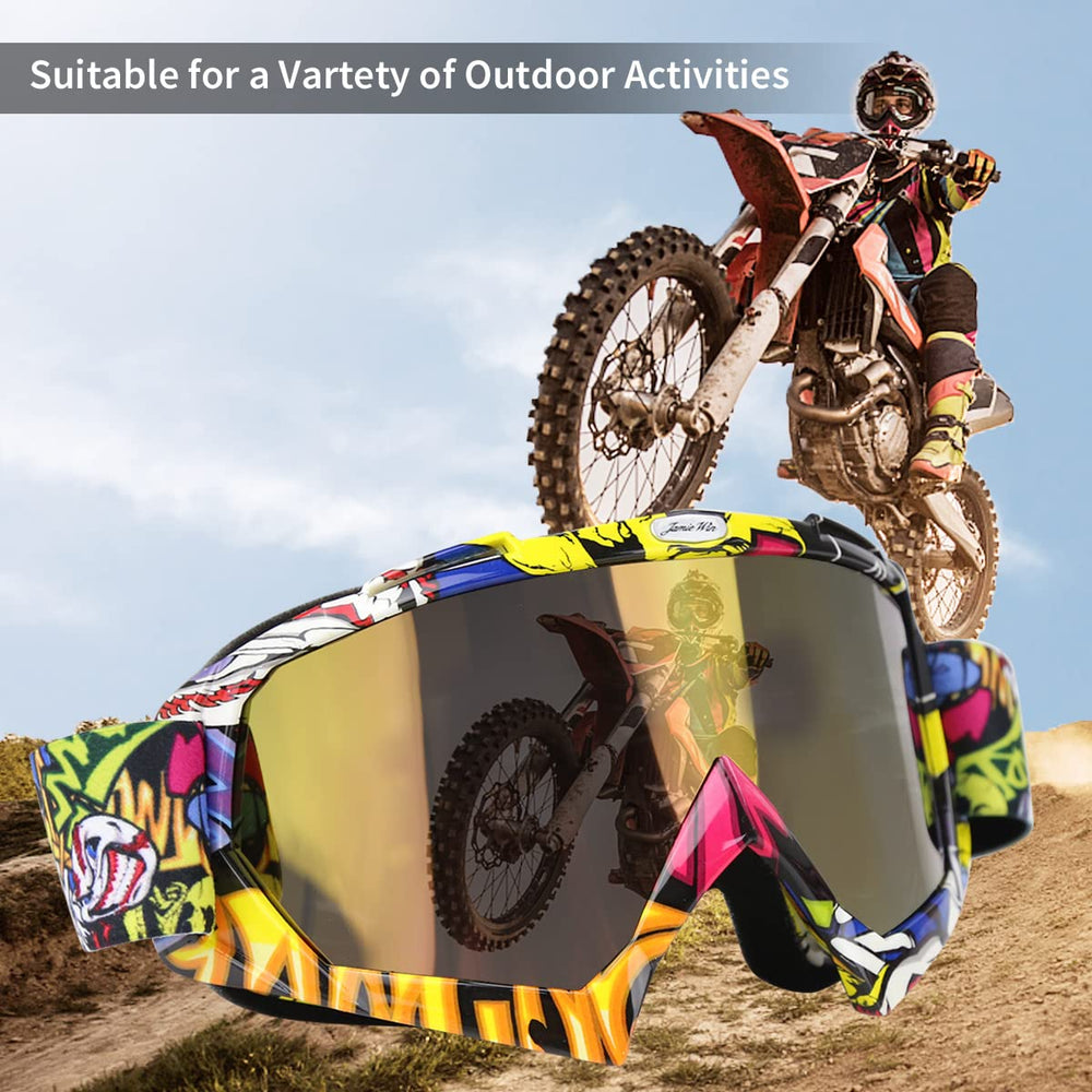 JAMIEWIN motocross goggles are lightweight with bendable frame