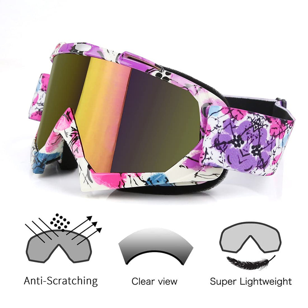 JAMIEWIN goggles with UV-protective lenses reduce sun glare during day rides.