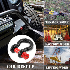 Jamiikury shackle with receiver hitch compatibility for Jeeps and trucks.