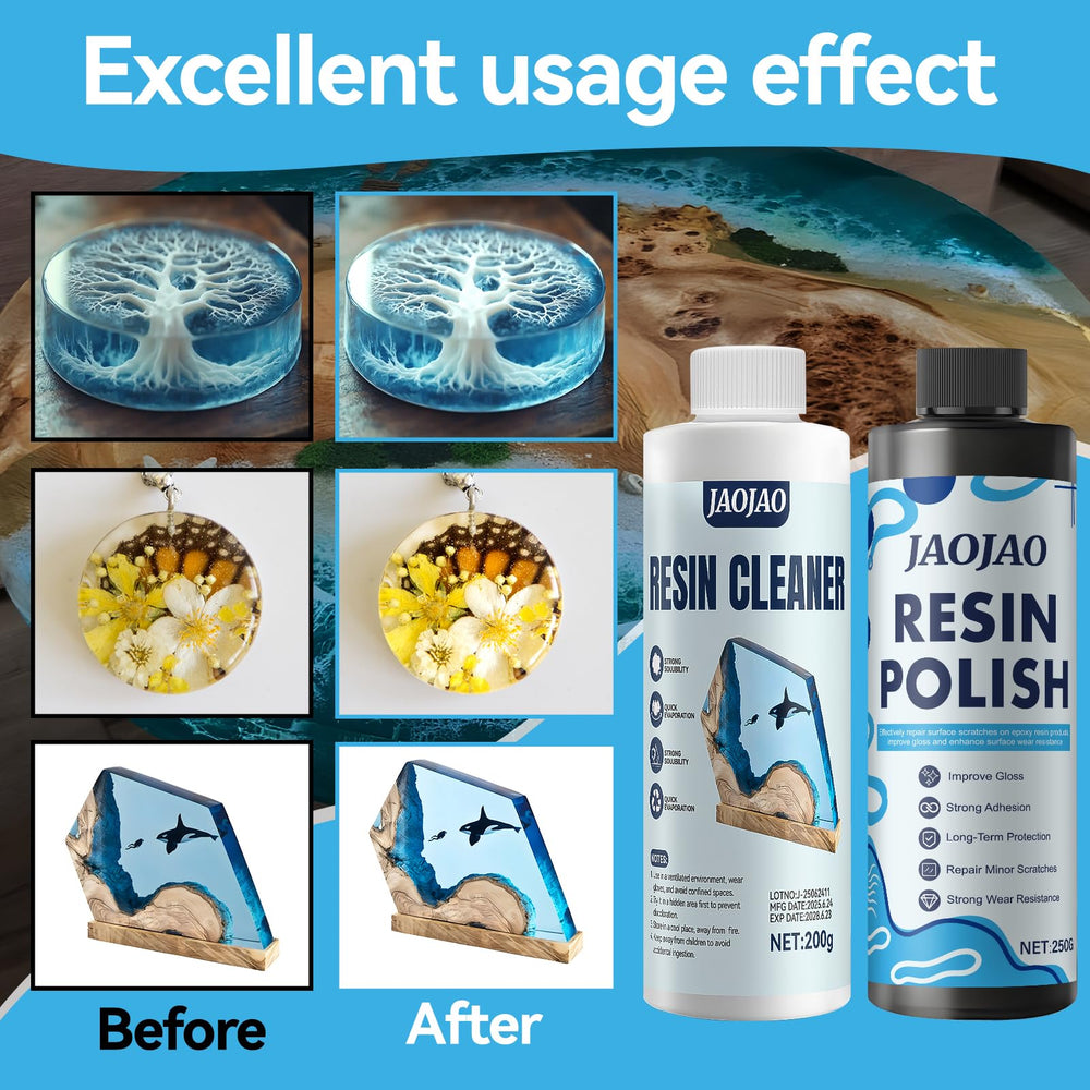 JAOJAO Resin mirror-gloss surface shows high clarity after polish.